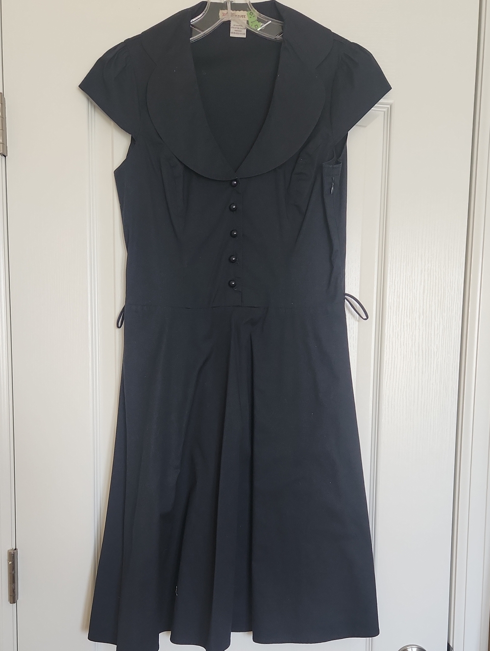 Elegant Navy Midi Dress with Shawl Collar